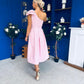 Natalie One Shoulder Bow Detail Occasion Dress Pwr Pink