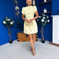 Ami Tulip Sleeve High Neck Mini Dress Yellow