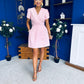 Bridget Twist Font Split Arm Mini Dress Pwr Pink