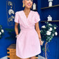 Bridget Twist Font Split Arm Mini Dress Pwr Pink