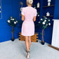 Bridget Twist Font Split Arm Mini Dress Pwr Pink