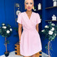 Bridget Twist Font Split Arm Mini Dress Pwr Pink