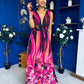 Aifric Plunge Neck Maxi Dress Fuchsia