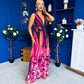 Aifric Plunge Neck Maxi Dress Fuchsia