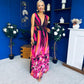 Aifric Plunge Neck Maxi Dress Fuchsia