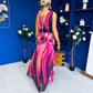 Aifric Plunge Neck Maxi Dress Fuchsia