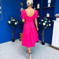 Hilary Sweetheart Neckline Occasion Dress Hot Pink