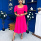 Hilary Sweetheart Neckline Occasion Dress Hot Pink