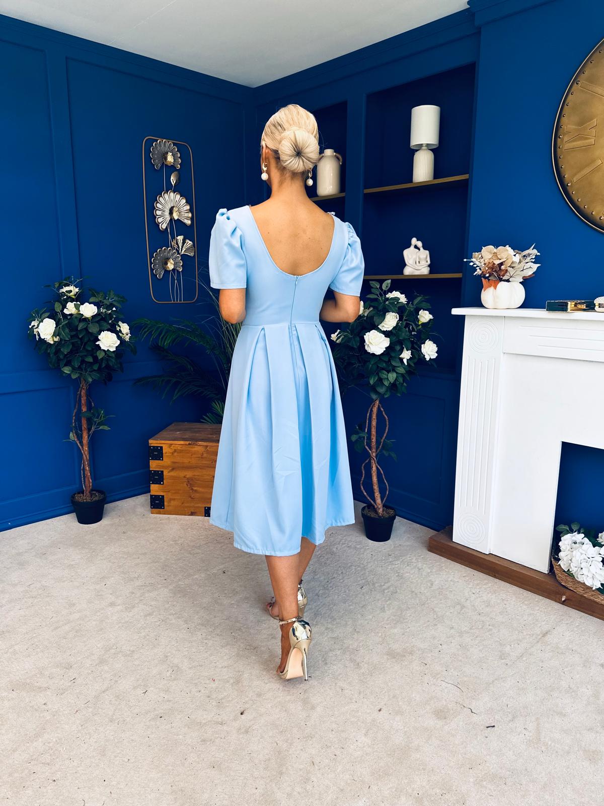 Hilary Sweetheart Neckline Occasion Dress Pwr Blue