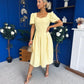 Hilary Sweetheart Neckline Occasion Dress Yellow