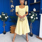 Hilary Sweetheart Neckline Occasion Dress Yellow