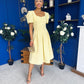 Hilary Sweetheart Neckline Occasion Dress Yellow