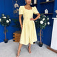 Hilary Sweetheart Neckline Occasion Dress Yellow