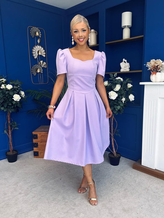 Hilary Sweetheart Neckline Occasion Dress Lilac