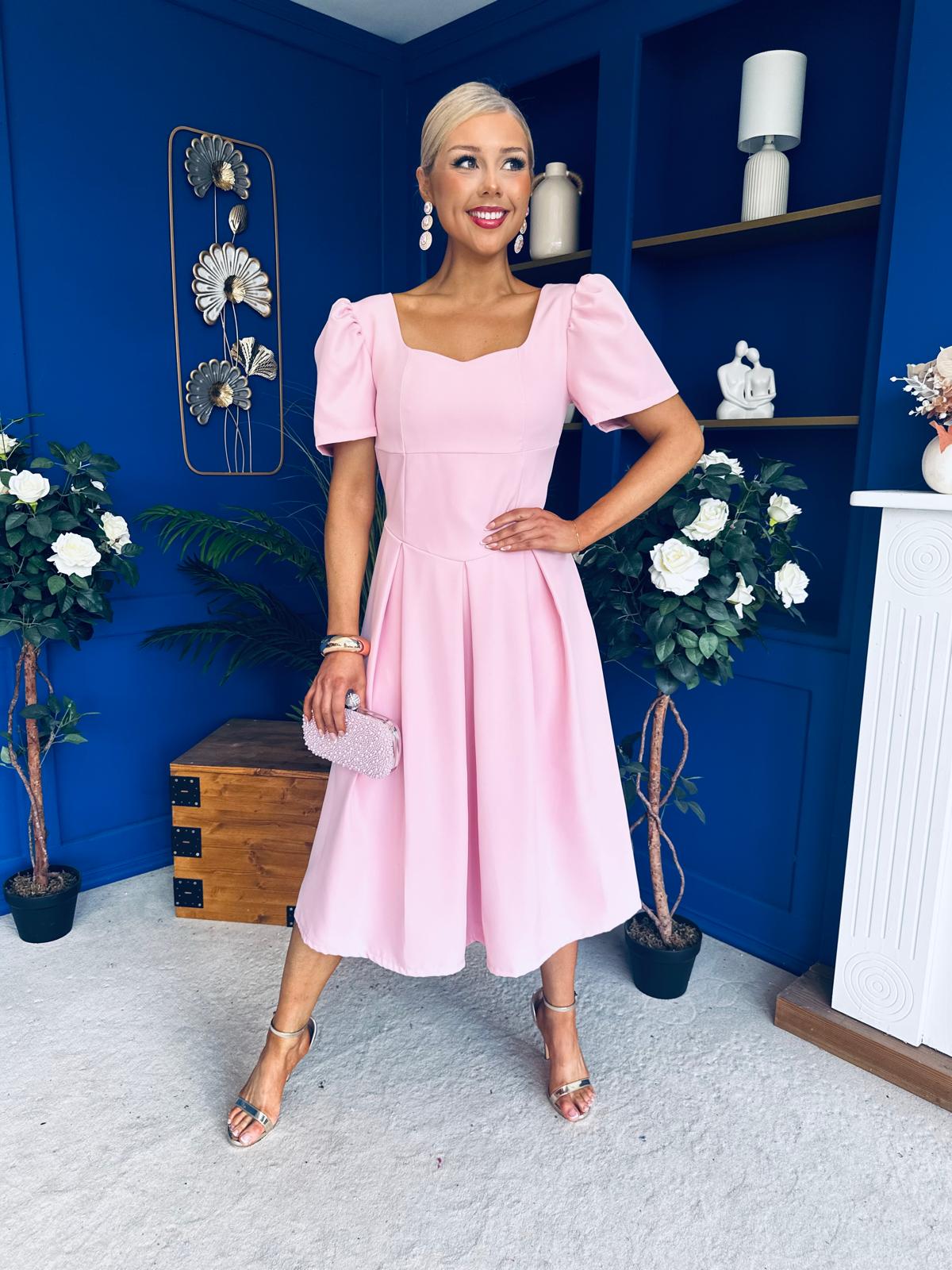 Hilary Sweetheart Neckline Occasion Dress Pwr Pink