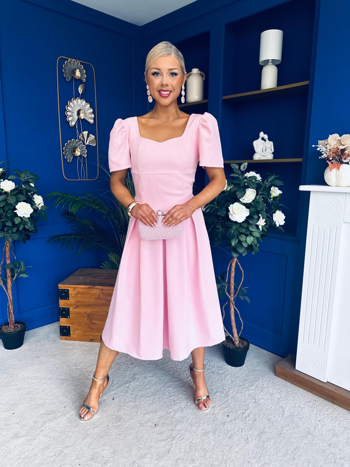 Hilary Sweetheart Neckline Occasion Dress Pwr Pink