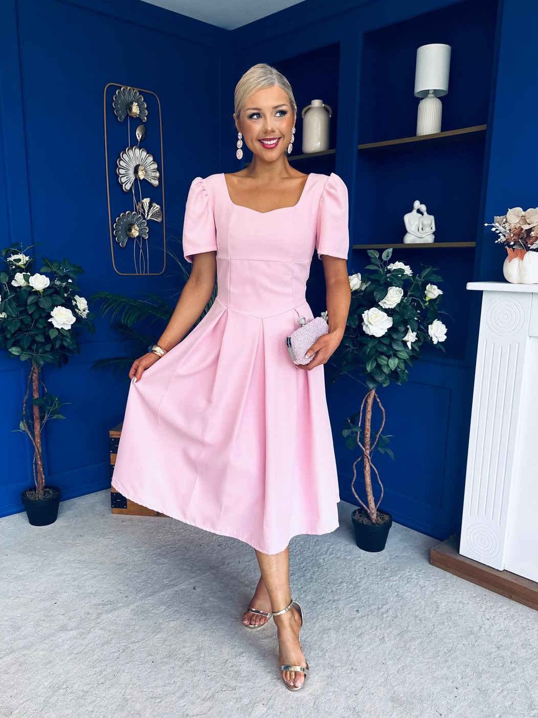 Hilary Sweetheart Neckline Occasion Dress Pwr Pink