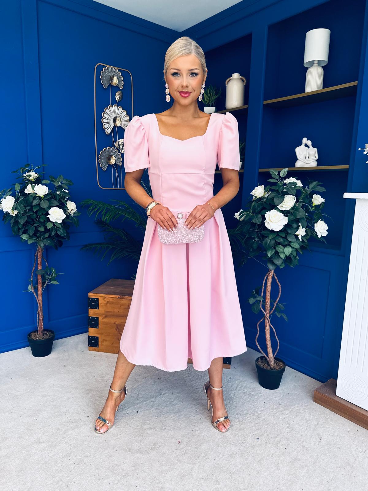 Hilary Sweetheart Neckline Occasion Dress Pwr Pink