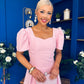 Hilary Sweetheart Neckline Occasion Dress Pwr Pink