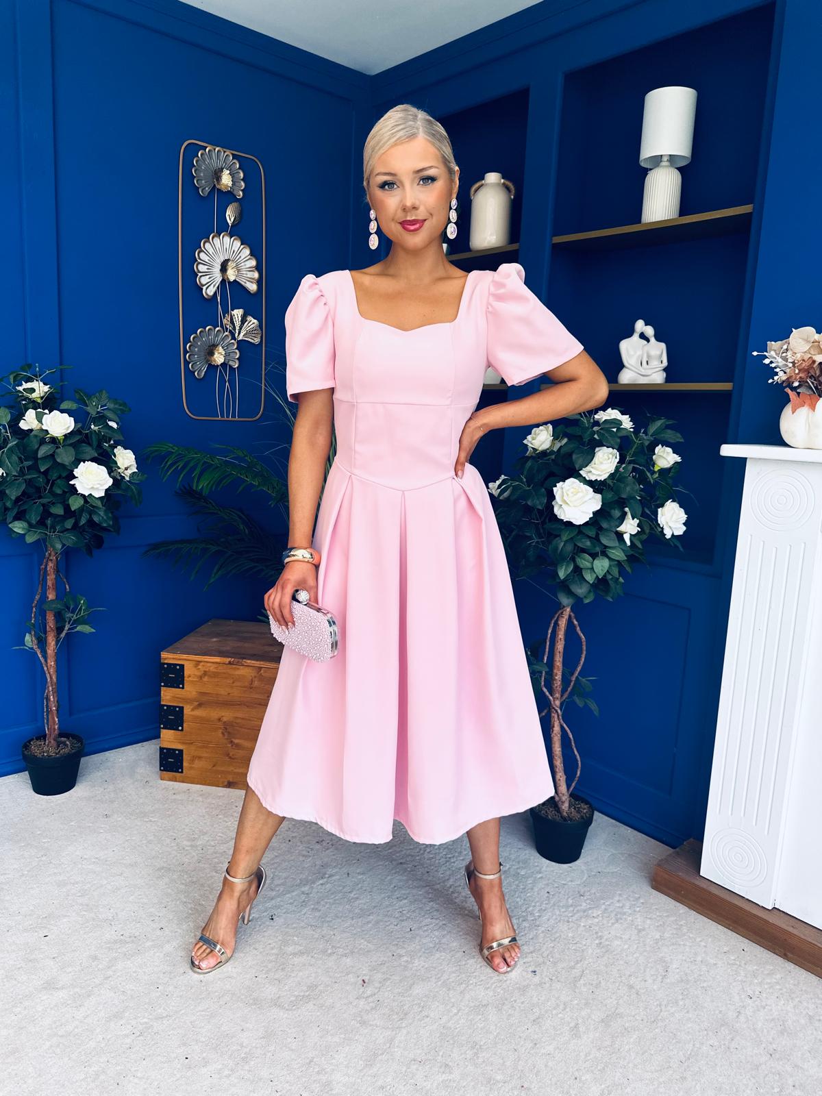 Hilary Sweetheart Neckline Occasion Dress Pwr Pink