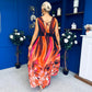 Aifric Plunge Neck Maxi Dress Amber