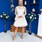 Thelma Lace Bodice Occasion Mini Dress Cream