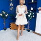 Thelma Lace Bodice Occasion Mini Dress Cream