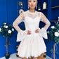Thelma Lace Bodice Occasion Mini Dress Cream