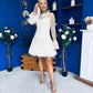 Thelma Lace Bodice Occasion Mini Dress Cream