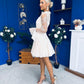 Thelma Lace Bodice Occasion Mini Dress Cream