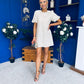 Frida Puff Sleeve Mini Dress Cream