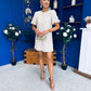 Frida Puff Sleeve Mini Dress Cream