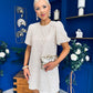 Frida Puff Sleeve Mini Dress Cream