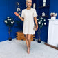 Frida Puff Sleeve Mini Dress Cream
