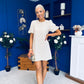Frida Puff Sleeve Mini Dress Cream