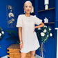 Frida Puff Sleeve Mini Dress Cream