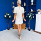 Frida Puff Sleeve Mini Dress Cream