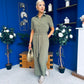 Daisy Short Sleeve Belted Jumpsuit Khaki