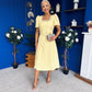 Florence Embellished Occasion Midi Dress Yellow