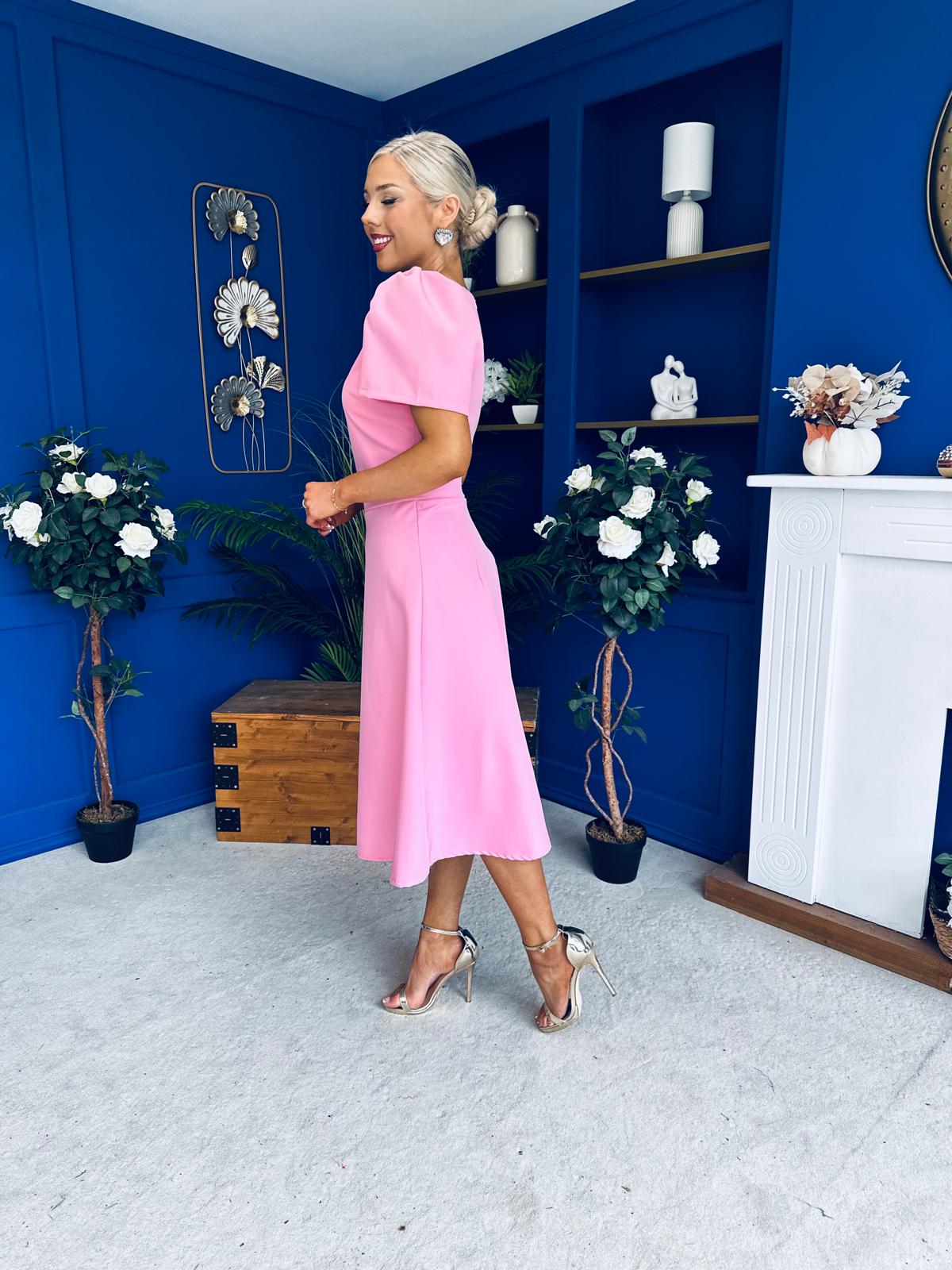Florence Embellished Occasion Midi Dress Pwr Pink
