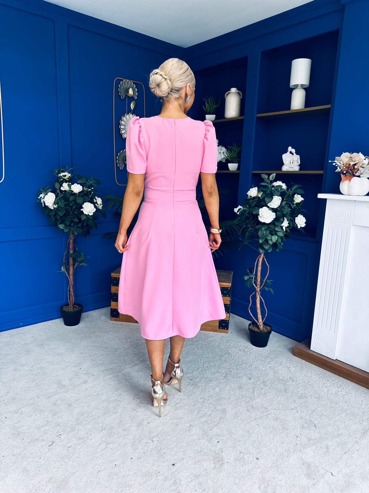 Florence Embellished Occasion Midi Dress Pwr Pink