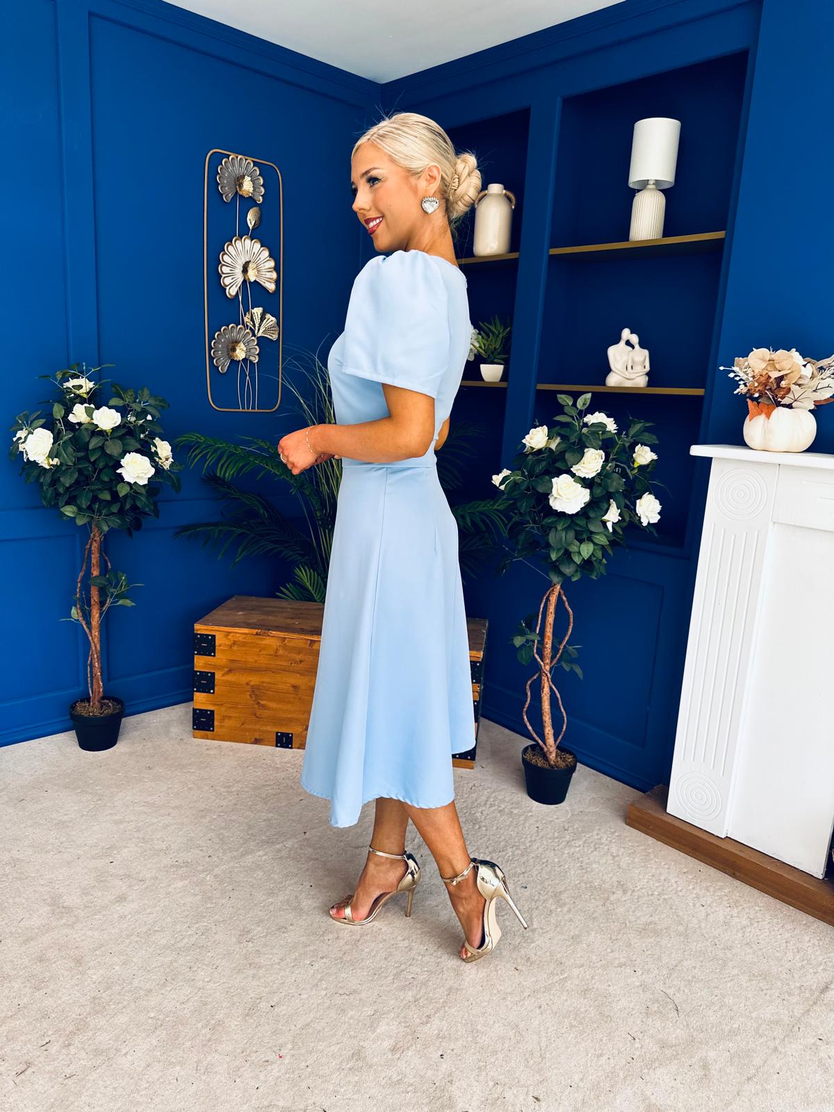Florence Embellished Occasion Midi Dress Pwr Blue