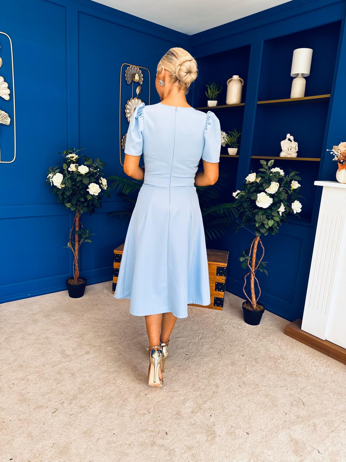 Florence Embellished Occasion Midi Dress Pwr Blue