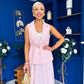 Elsie Detailed Waistcoat & Skirt Set Pink