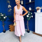 Elsie Detailed Waistcoat & Skirt Set Pink