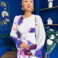 Kaylinn Banded Midi Dress Floral Purple