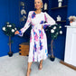 Kaylinn Banded Midi Dress Floral Purple