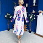 Kaylinn Banded Midi Dress Floral Purple