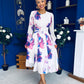 Kaylinn Banded Midi Dress Floral Purple