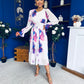 Kaylinn Banded Midi Dress Floral Purple
